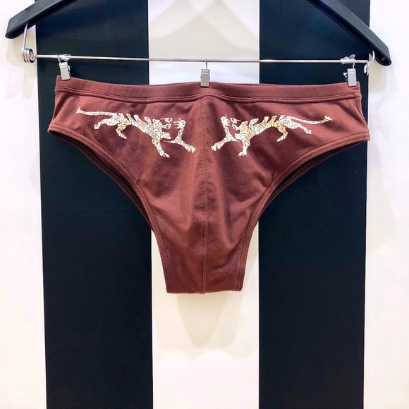 Men's Diesel Swimwear Brown Swimsuit Swim Brief Medium - Picture 1 of 9